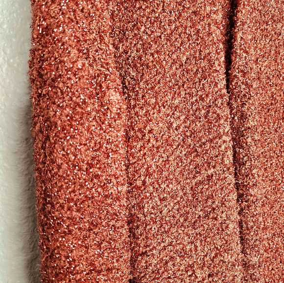 Cristina Gavioli Copper Metallic Knit Duster Cardigan Size M - Picture 3 of 7